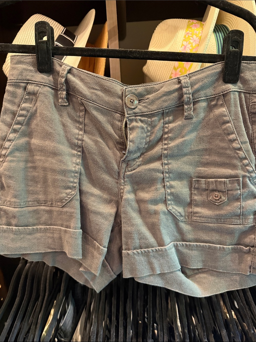 Level 99 Women's Gray Utility Cargo Shorts